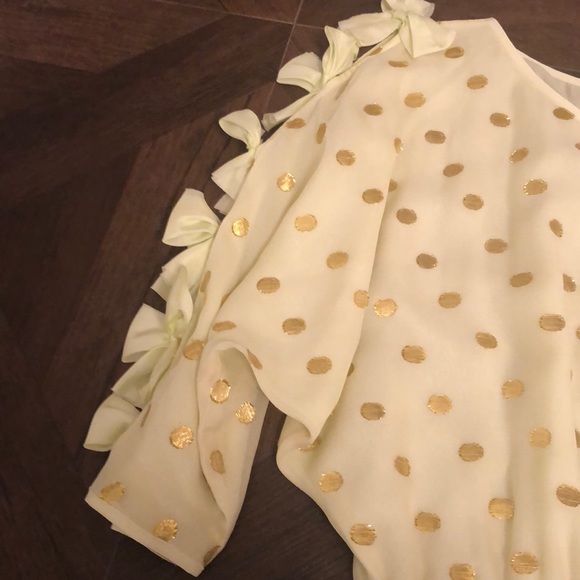 Thread Social | Dresses | Yellow And Gold Polka Dot Mini Dress With ...